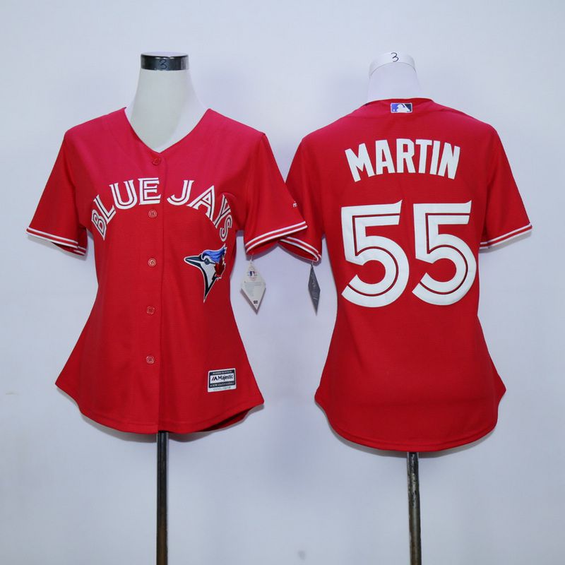 Women Toronto Blue Jays 55 Martin Red MLB Jerseys